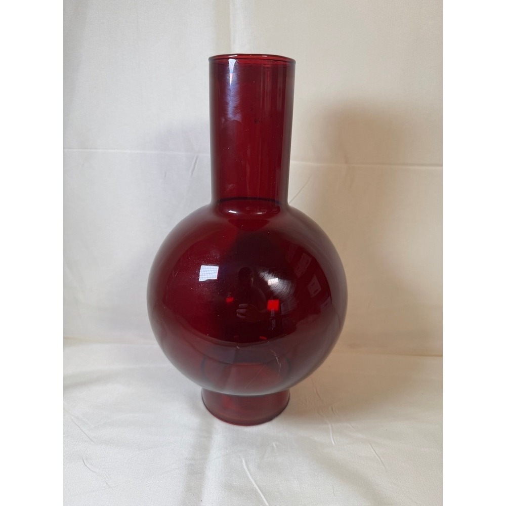 Ruby Red Glass Lamp Shade Fitter Replacement Orb 10.75in 3in Fitter